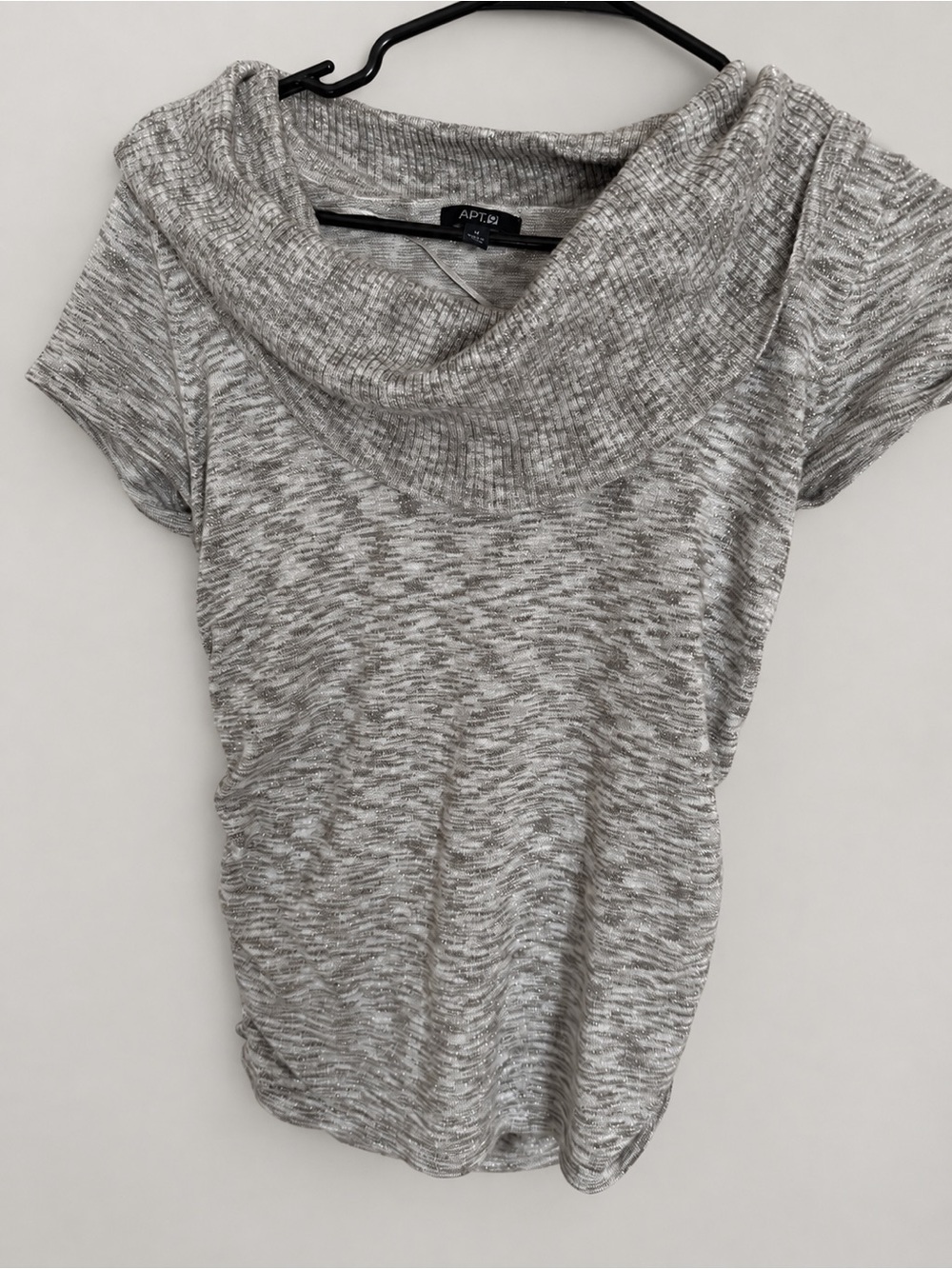 Apt. 9 Silver Metallic Cowl Neck Ruched Y2K Top M
